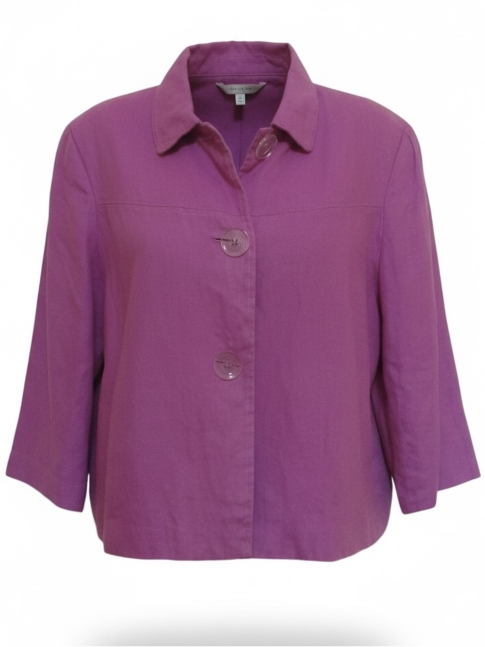 JM Collection Vintage Pink Purple 100% Linen Blazer Women’s Size 14